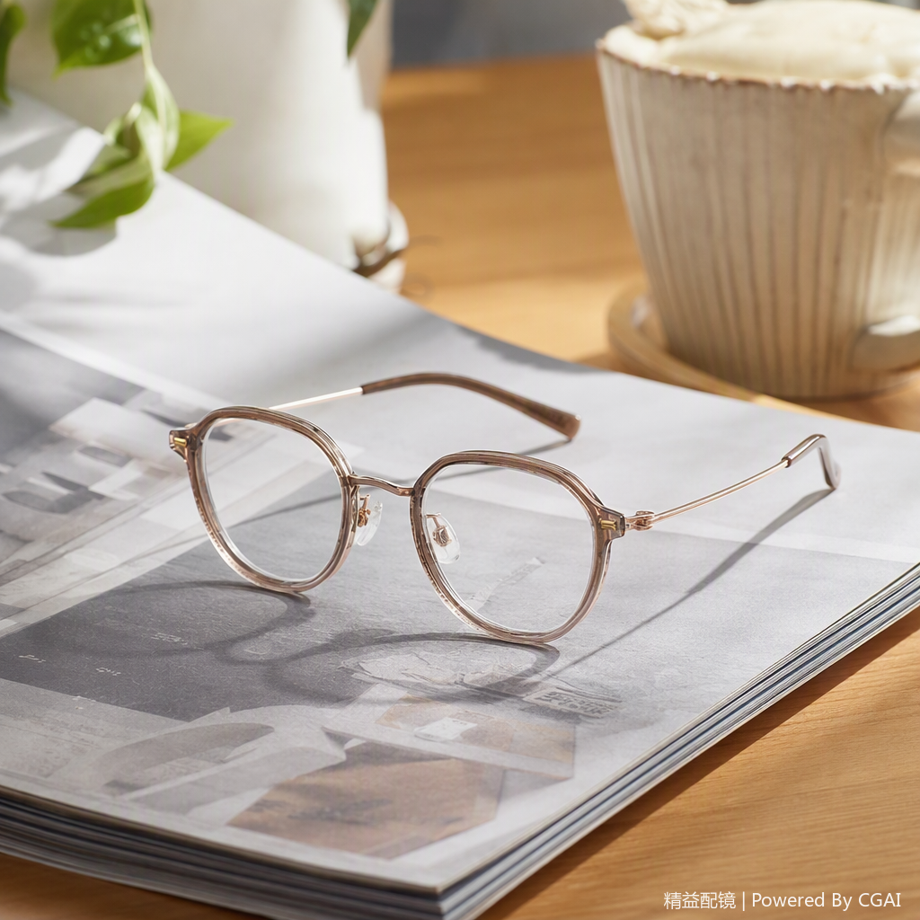 Fashionable and lightweight metal-framed glasses for both men and women, high-definition, anti-fatigue and comfortable eye care style Item Picture
