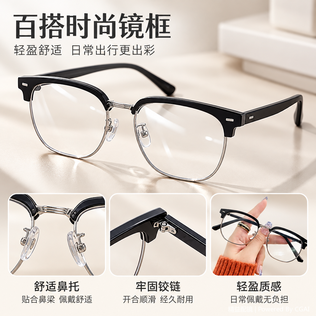Moda light metal frame gafas unisex hd antideslumbrante blu-ray goggles tendencias details Picture