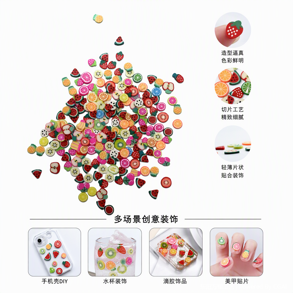 多彩水果造型树脂贴片装饰材料创意DIY手工贴纸装饰用品