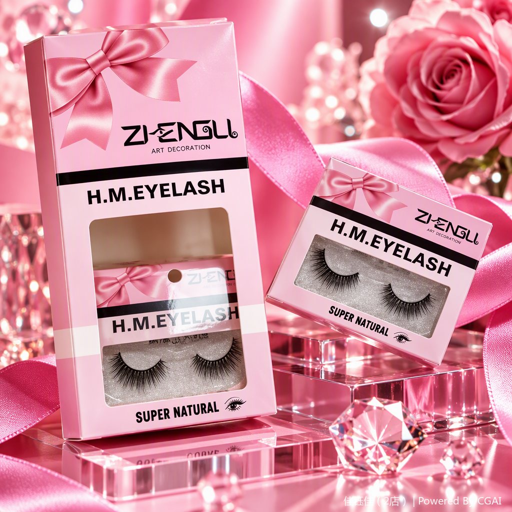 Natural thick false eyelashes, long-lasting and slender beauty tools, light and easy to stick, natural makeup look false eyelash set Item Picture