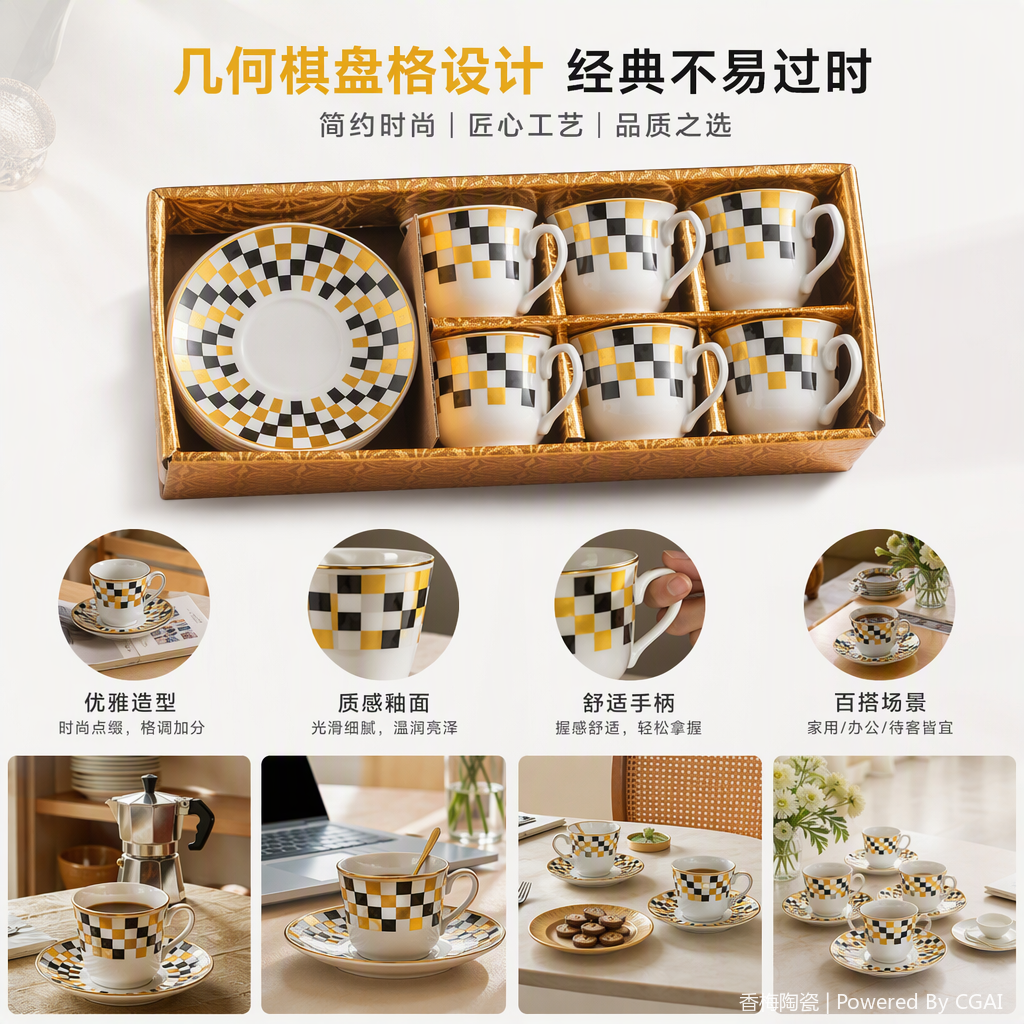多款陶瓷咖啡杯家用创意简约咖啡具日用百货办公茶具套装