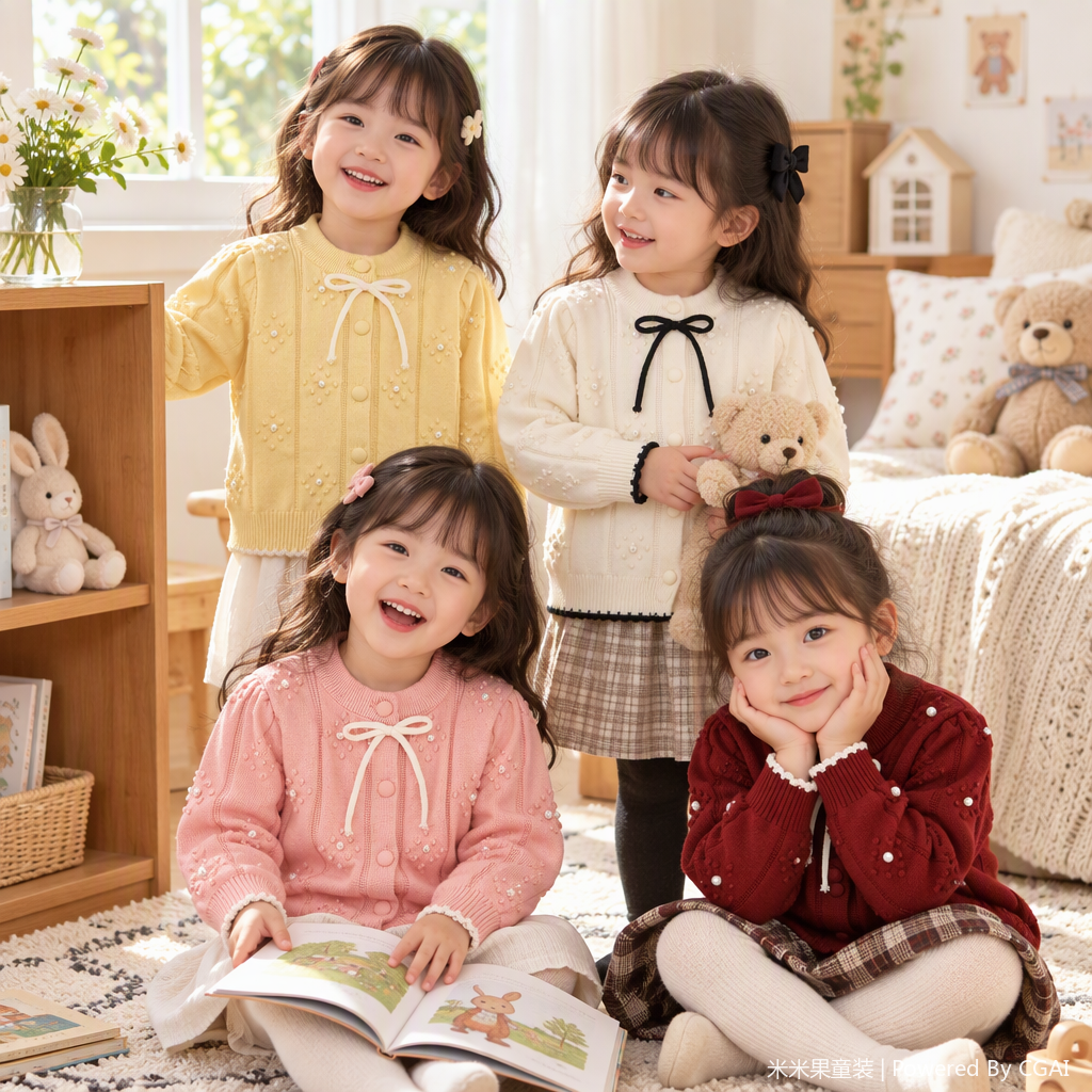 Niños primavera otoño tejer tops bebé lindo dibujos animados infantiles versátil abrigos niños otoño invierno nuevo Item Picture