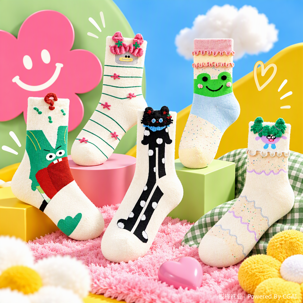 Five pairs of cute cartoon pattern socks for children, boys and girls, sporty and casual pure cotton spring and summer style, trendy and versatile set Specification image