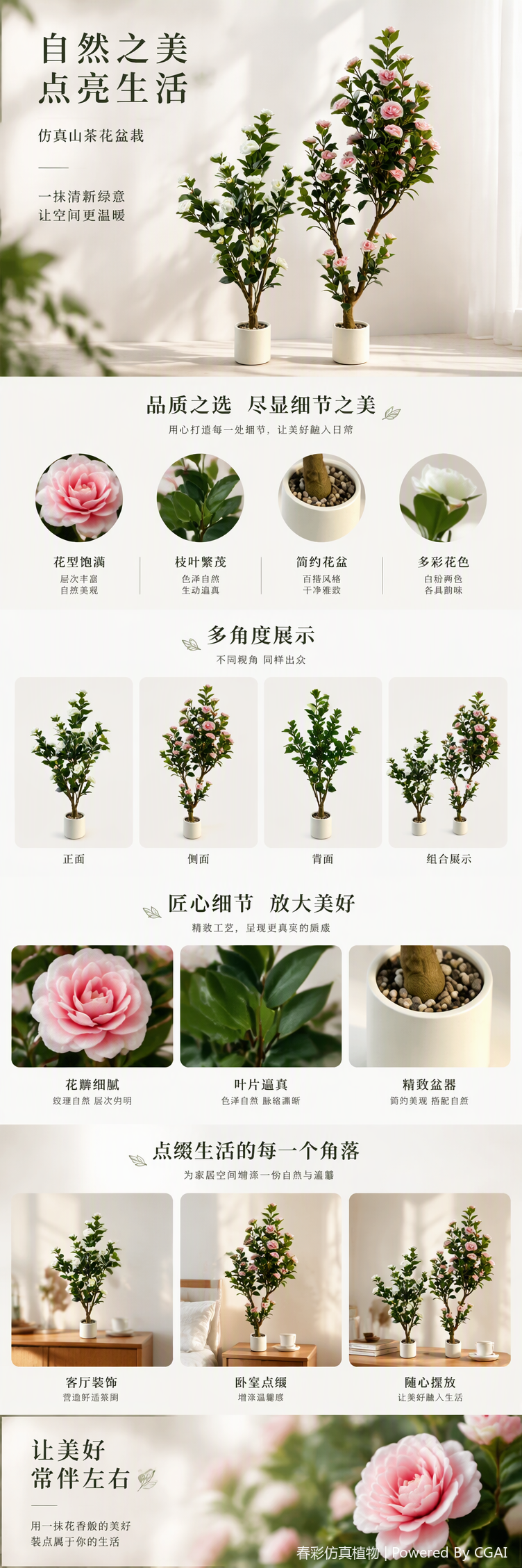 Rosa blanco camelia plantas en maceta interior vegetación ornamental flores primavera verano suculentas decoración pic 1