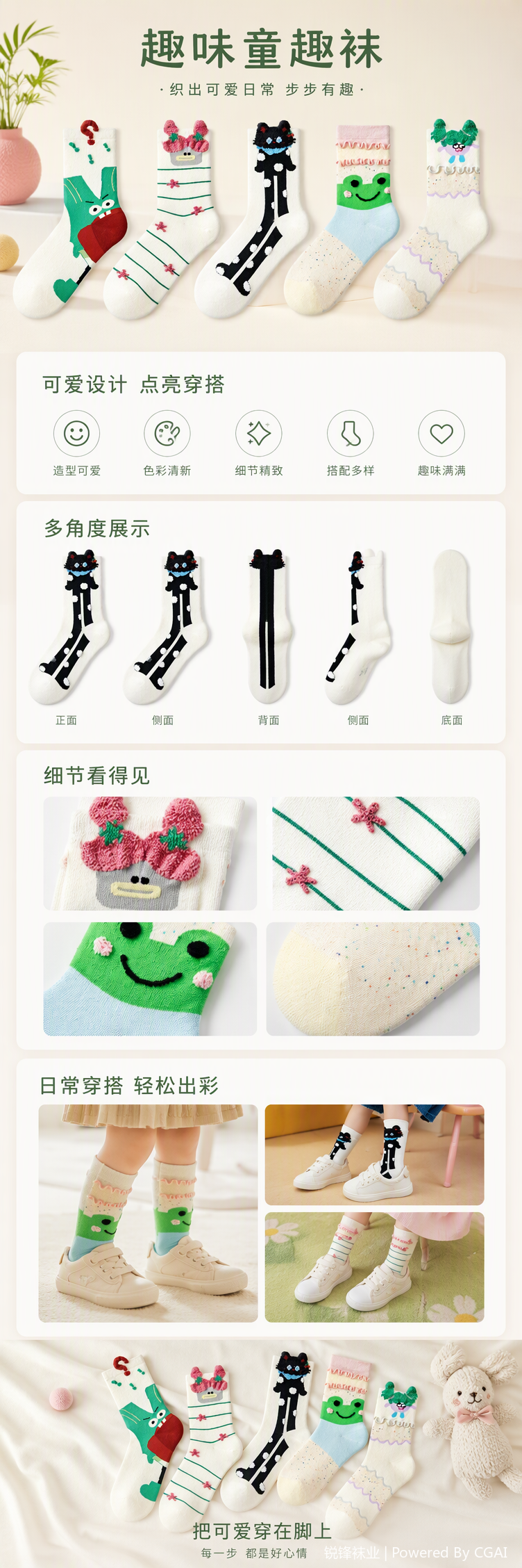 Five pairs of cute cartoon pattern socks for children, boys and girls, sporty and casual pure cotton spring and summer style, trendy and versatile set pic 1