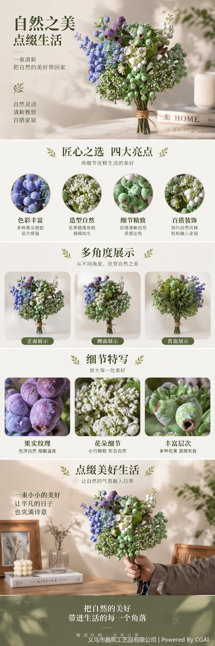 Realistic hand-held flower bouquets, realistic floral art in multiple colors and styles, suitable for gift decoration. Natural and realistic hand-held flower bouquets pic 1