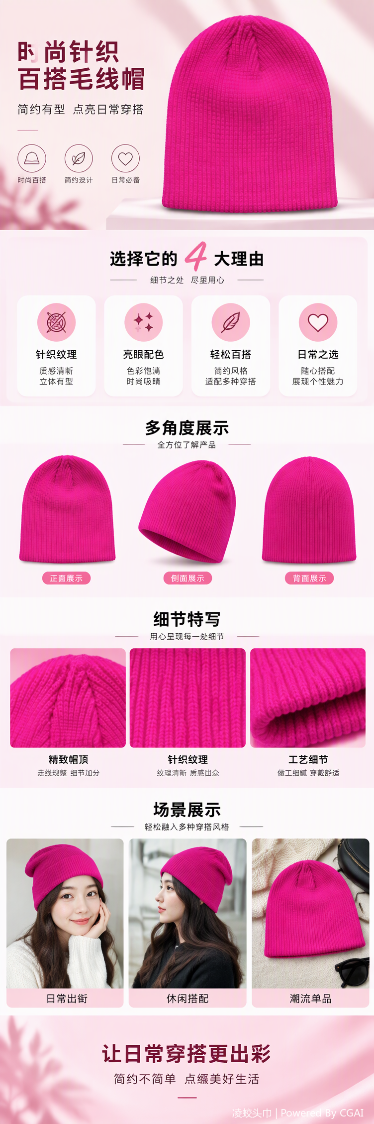 Moda cálido corazón mujer tejer sombrero rosa versátil mantener caliente invierno imprescindible tendencia sombrero mujer otoño invierno nuevo pic 1