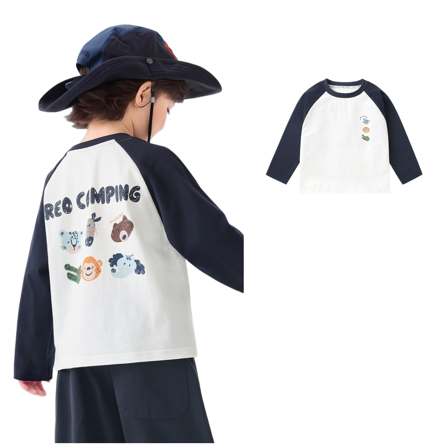 Cute cartoon printed children's short-sleeved T-shirt, pure cotton children's summer casual sports top for babies details Picture