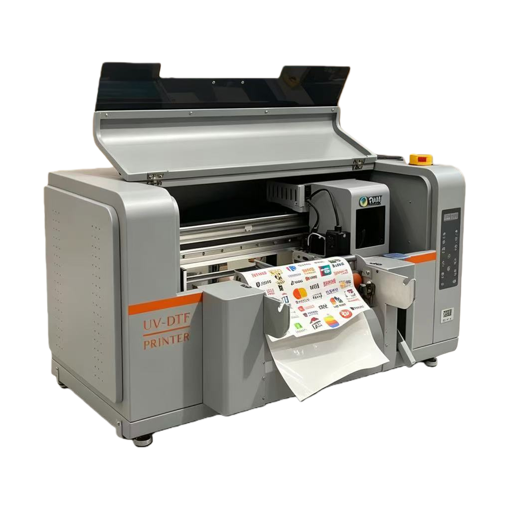 30cm roll-to-roll crystal label printer, industrial continuous roll UV DTF printer, batch crystal sticker printing equipment