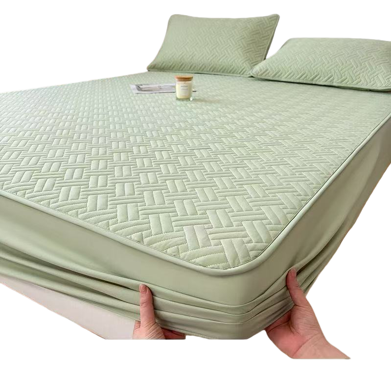 Factory direct sales of light green 360-degree fully enclosed bed cover with functional mattress lazy cloth mattress protective cover set pic 6