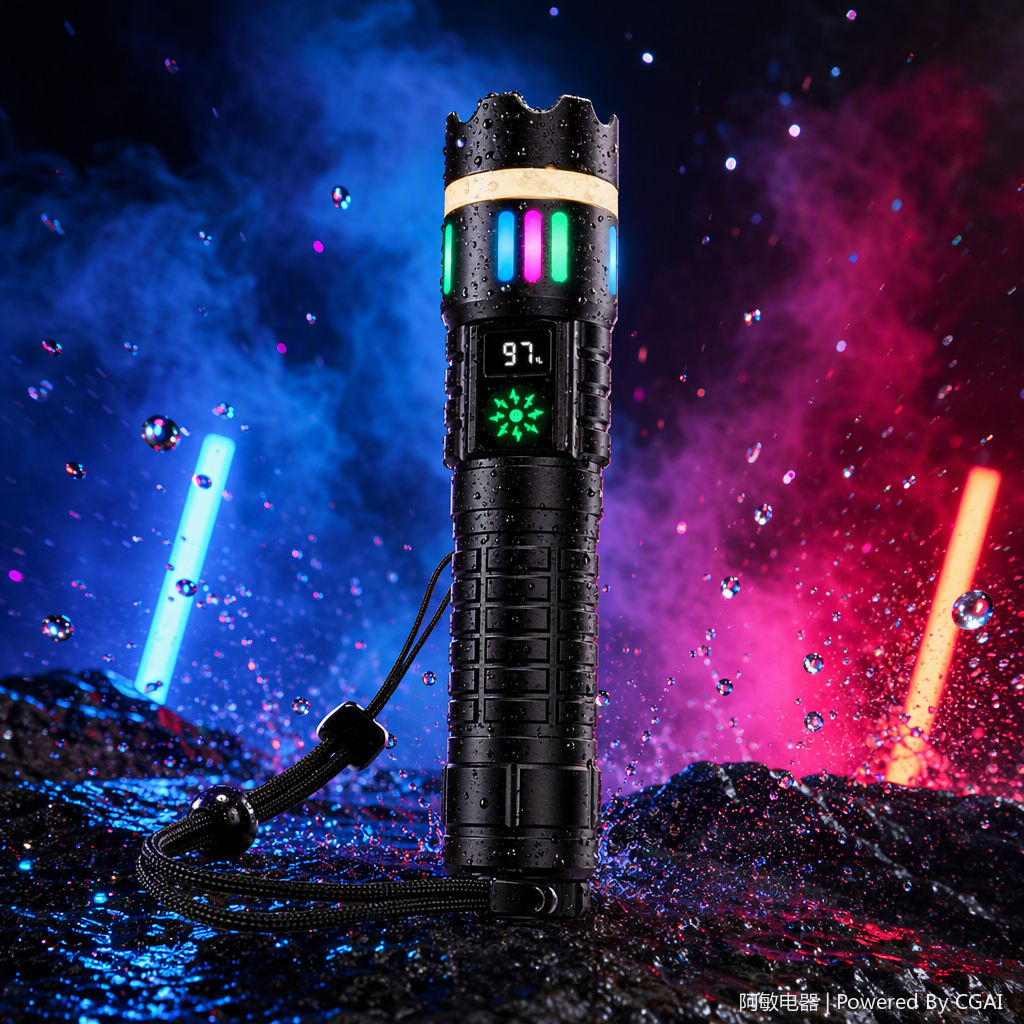 Multifuncional luz brillante linterna portátil impermeable al aire libre camping luz de emergencia luz recargable luz brillante luz de mano Application Scenario