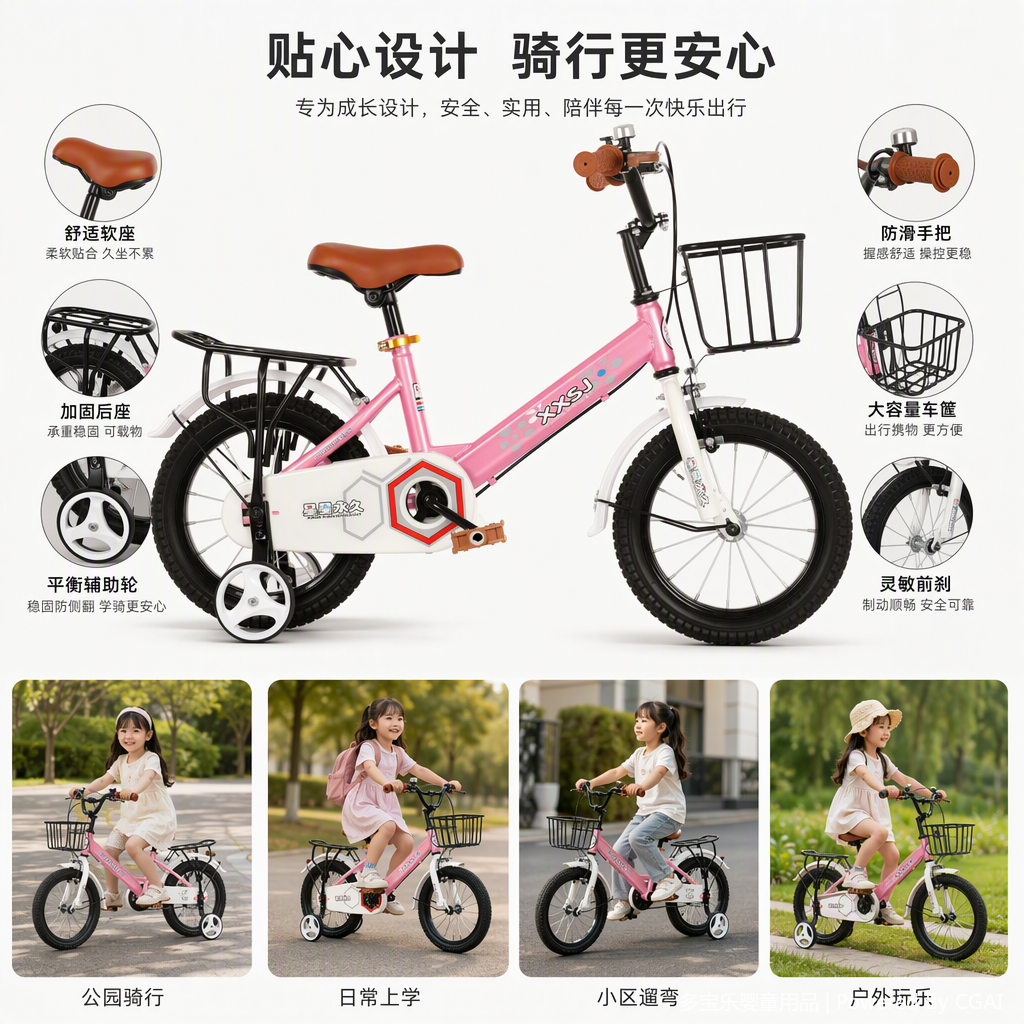 Multi-functional children's strollers, cribs, backpacks, seats, children's bicycles and other children's products are safe and comfortable with a variety of choices details Picture