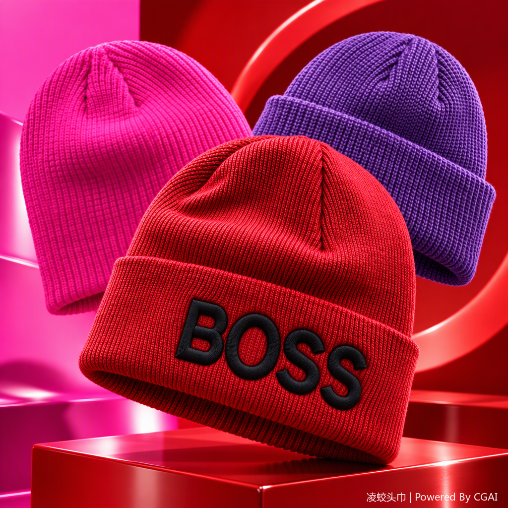This fashionable and heartwarming bright pink knitted hat is warm and versatile. It's a simple and trendy winter casual women's hat Specification image