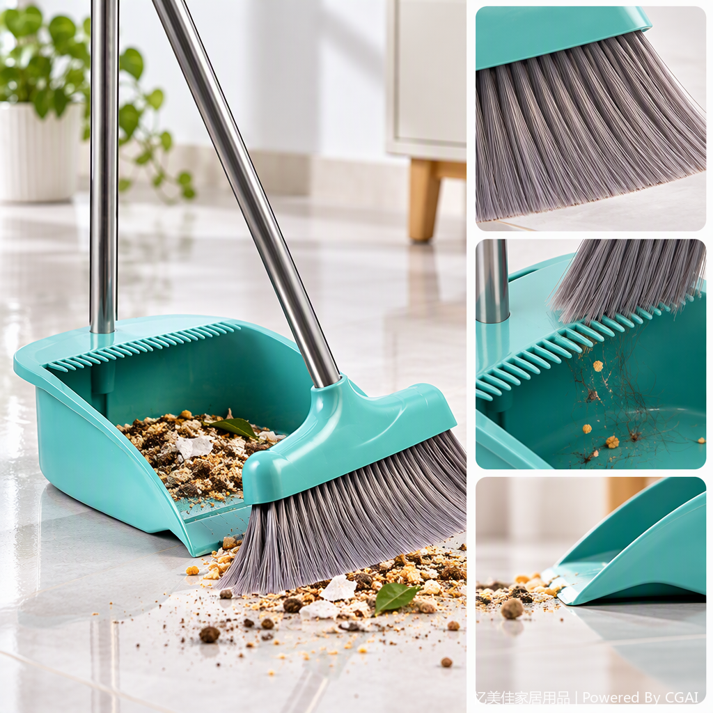 The multi-functional household broom and dustpan set is a durable and practical cleaning tool, an essential item for floor cleaning Specification image