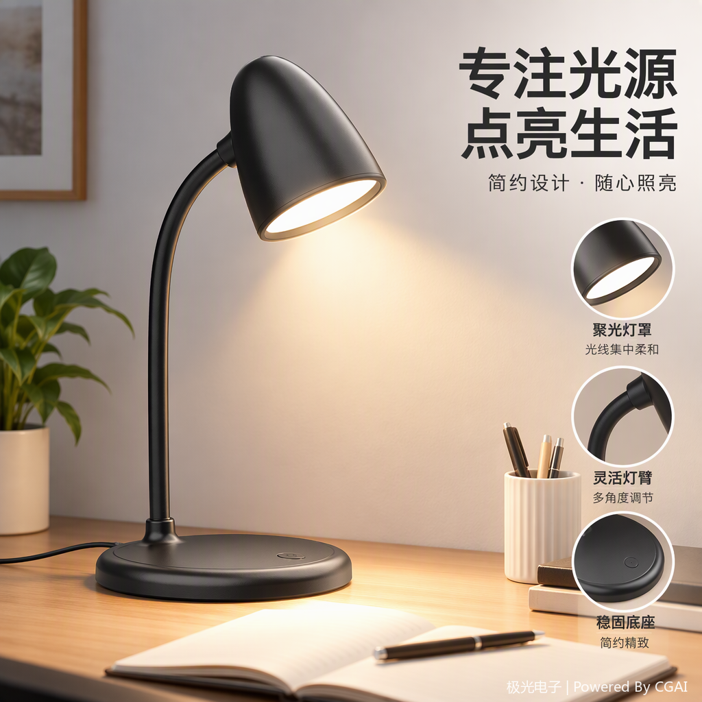Eye-protecting study desk lamp, night lamp, lighting reading desk lamp, warm and soft light desk lamp, student dormitory lighting fixtures Specification image