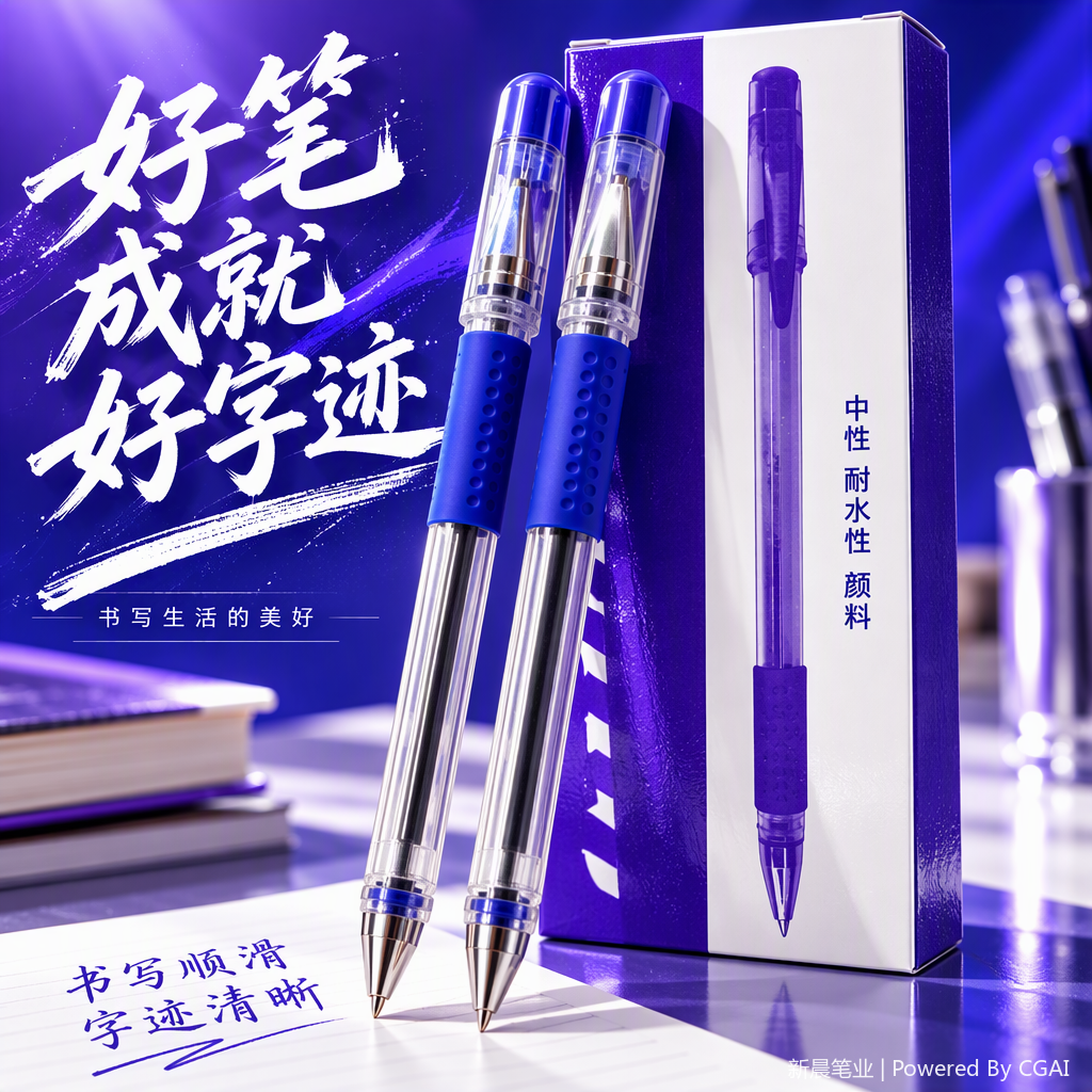 顺滑顺笔办公文化书写工具中性笔学生商务办公必备笔