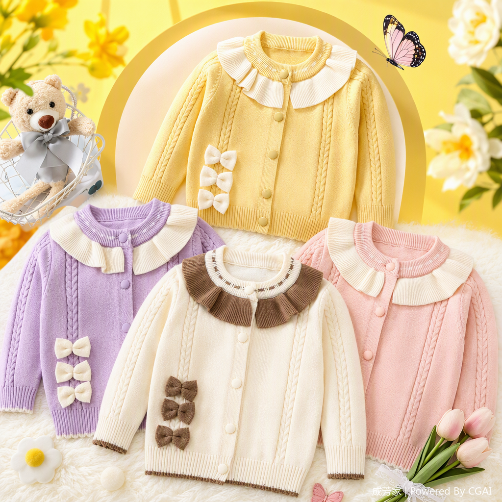 Children's autumn and winter knitted top, baby warm base layer, fun, cute, soft, comfortable and versatile Application Scenario