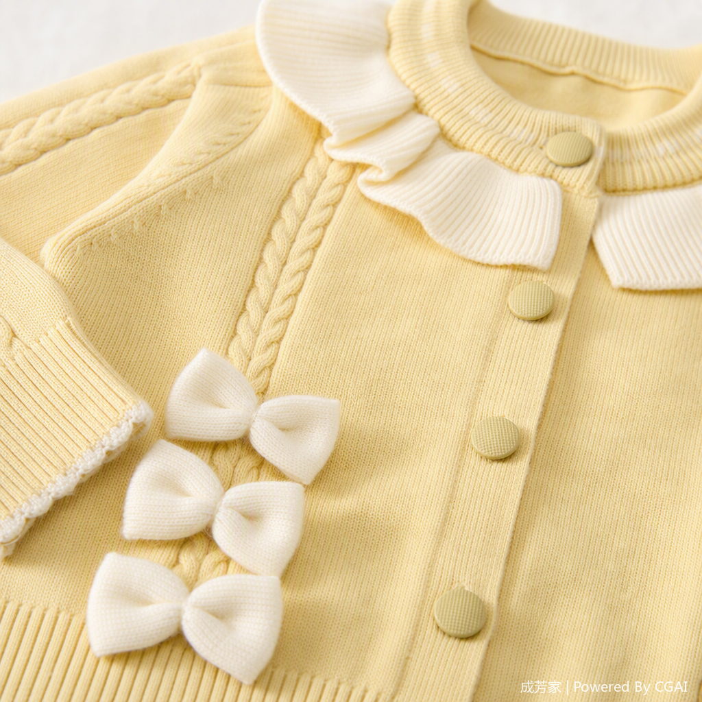 Children's autumn and winter knitted top, baby warm base layer, fun, cute, soft, comfortable and versatile details Picture