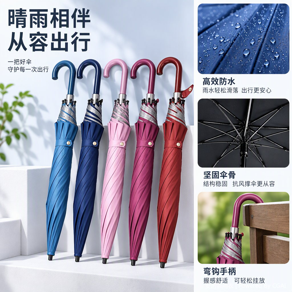 The multi-functional windproof and sunshade umbrella is rainproof, wind-resistant, lightweight and portable, suitable for both weather and rain, and is unisex Specification image