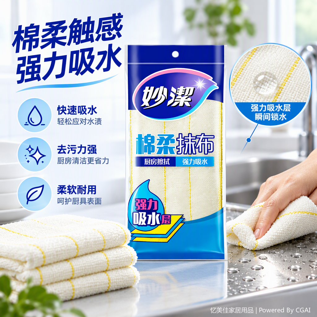 多功能懒人抹布家务清洁布厨房擦拭布吸水吸油耐用实用家居用品