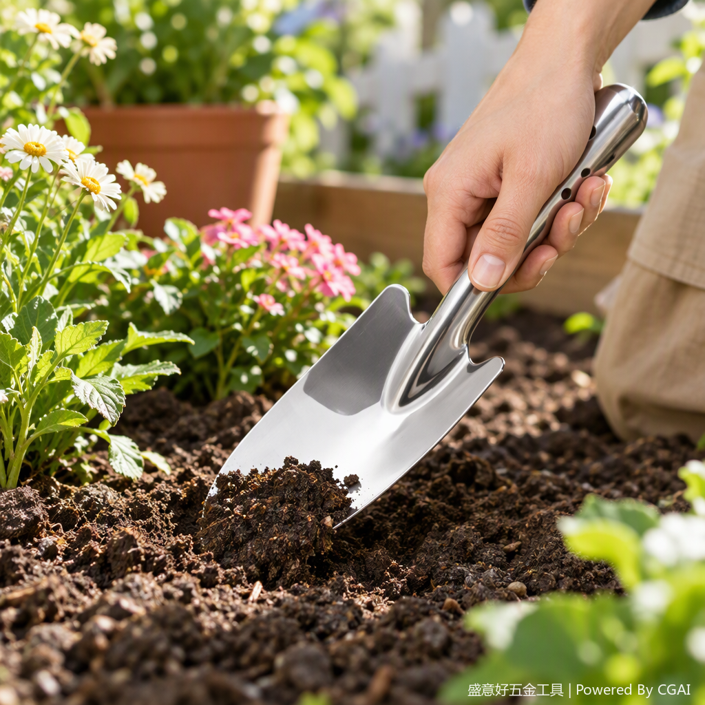 The multi-functional agricultural shovel with a durable handle is an essential tool for soil excavation and digging in horticultural construction Item Picture
