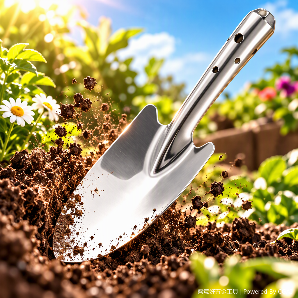 The multi-functional agricultural shovel with a durable handle is an essential tool for soil excavation and digging in horticultural construction Specification image
