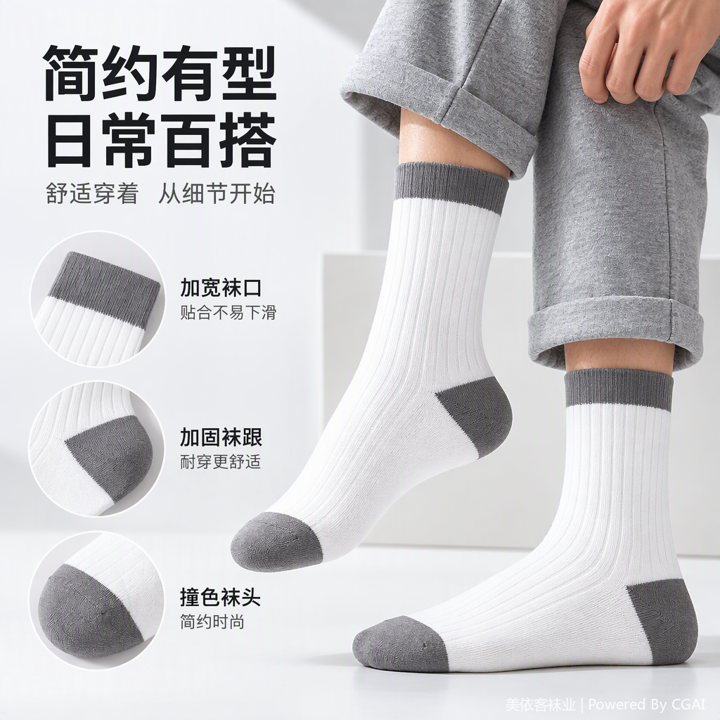 Comfortable, breathable and wear-resistant long-tube sports socks for both women and men, a versatile and casual choice full image