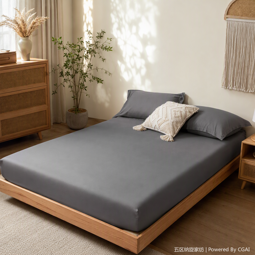 Thick grey bed cover, anti-slip mattress cover, simple and durable bedding, bed linens, bed cover, mattress protection cover details Picture