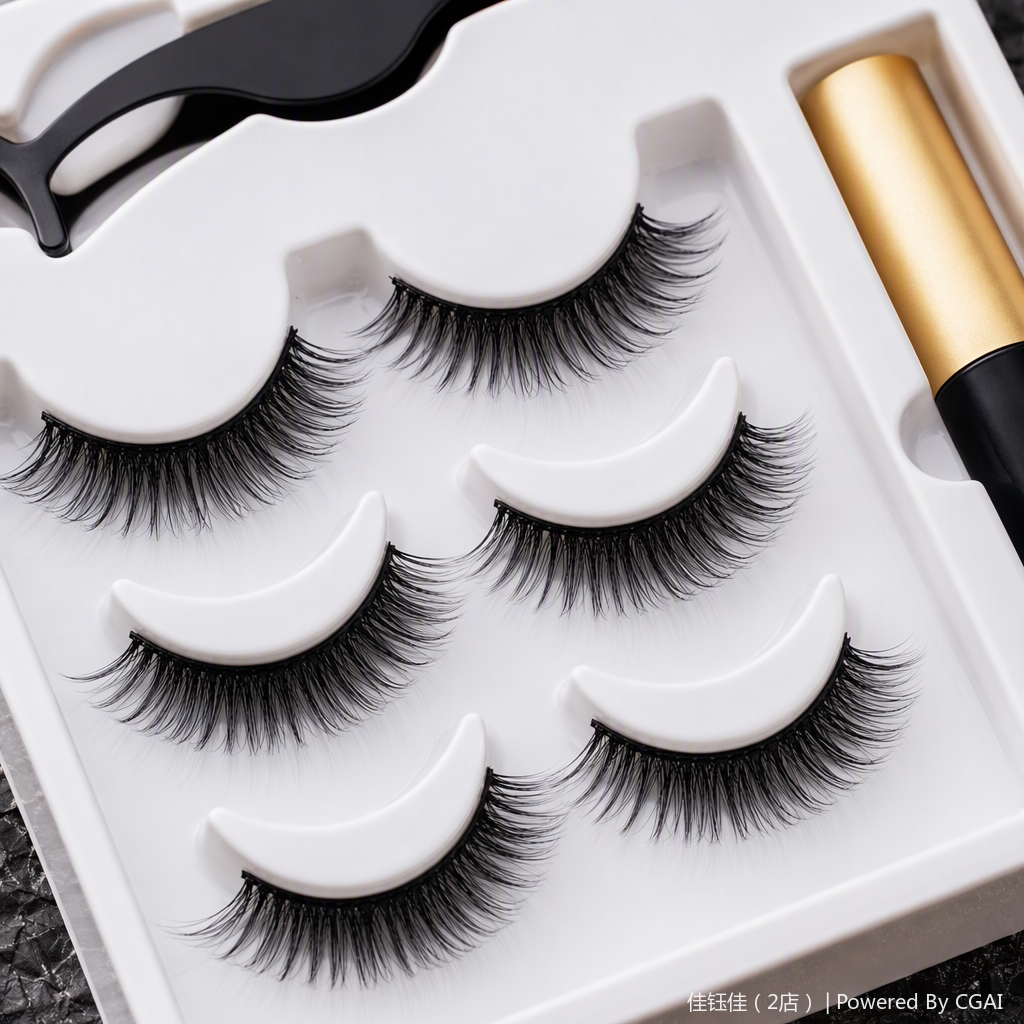 Natural thick false eyelashes and long-lasting anti-smudging beauty tools enhance the eye makeup effect