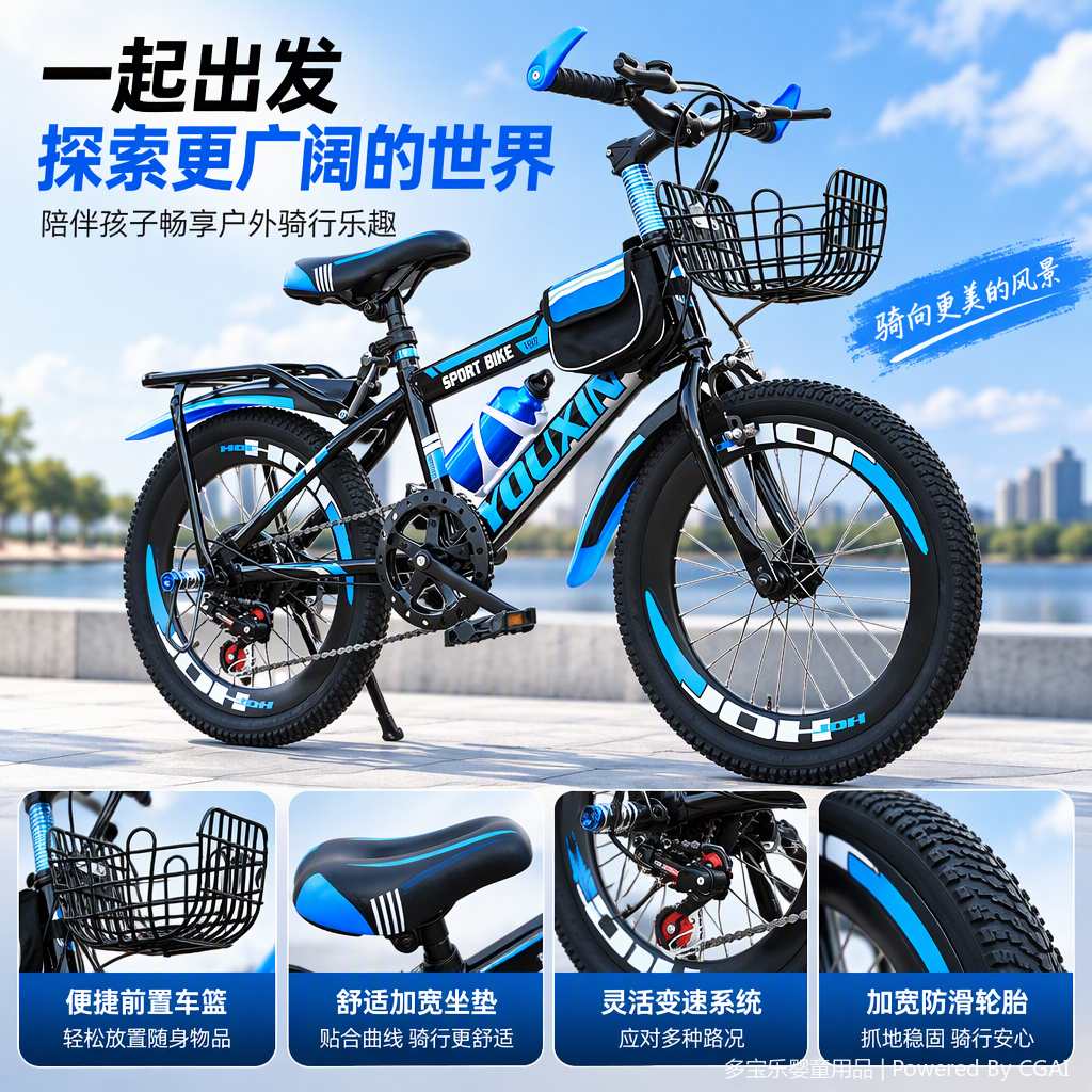 The children's colorful lightweight bicycle is safe and durable, suitable for beginners to ride, exercise and play outdoors Item Picture