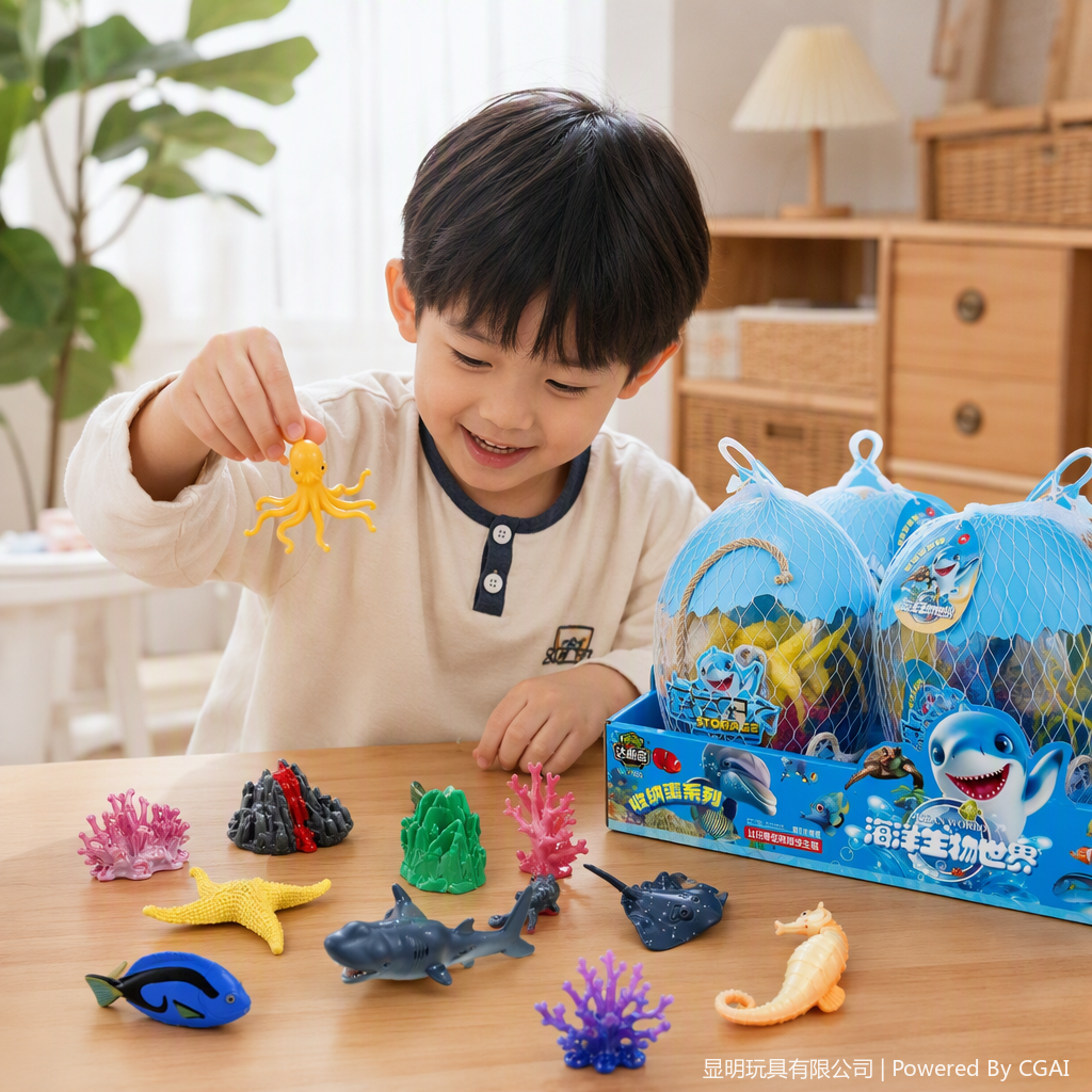 Marine Life World Soft Rubber Storage Egg Toy Set Fun and Educational Children's Gift Box with multiple options available details Picture