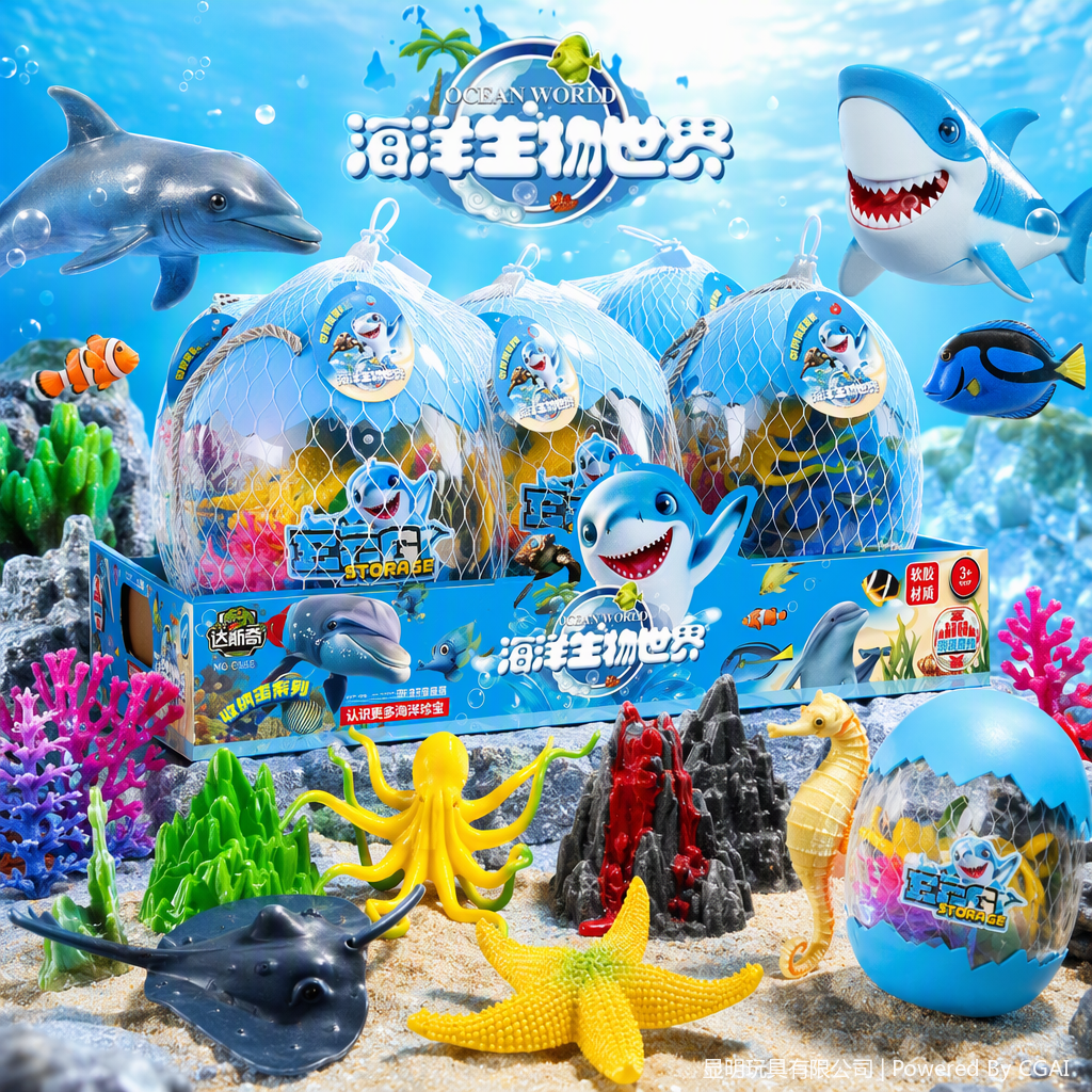 Marine Life World Soft Rubber Storage Egg Toy Set Fun and Educational Children's Gift Box with multiple options available Specification image