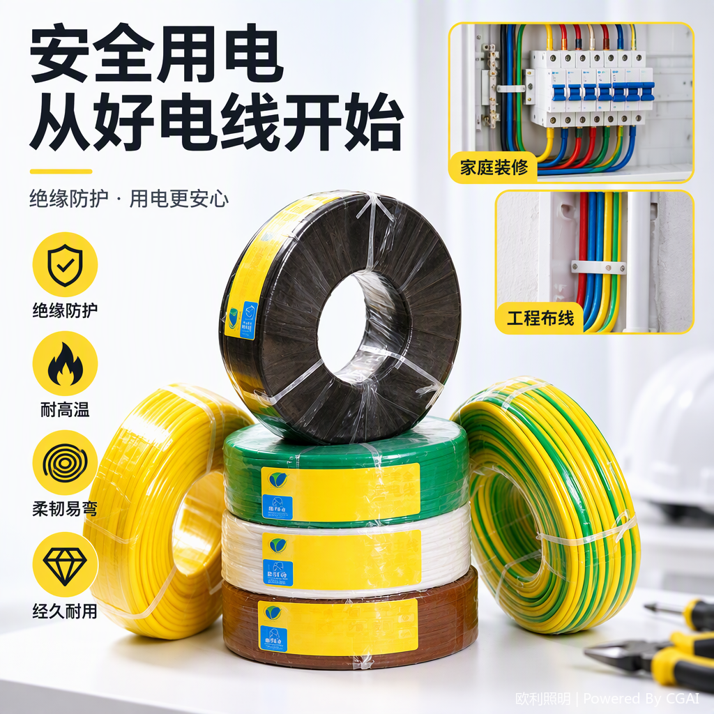High-performance insulated wires for electrical and electronic use, household assembly line cables, safe and durable multi-core wires details Picture