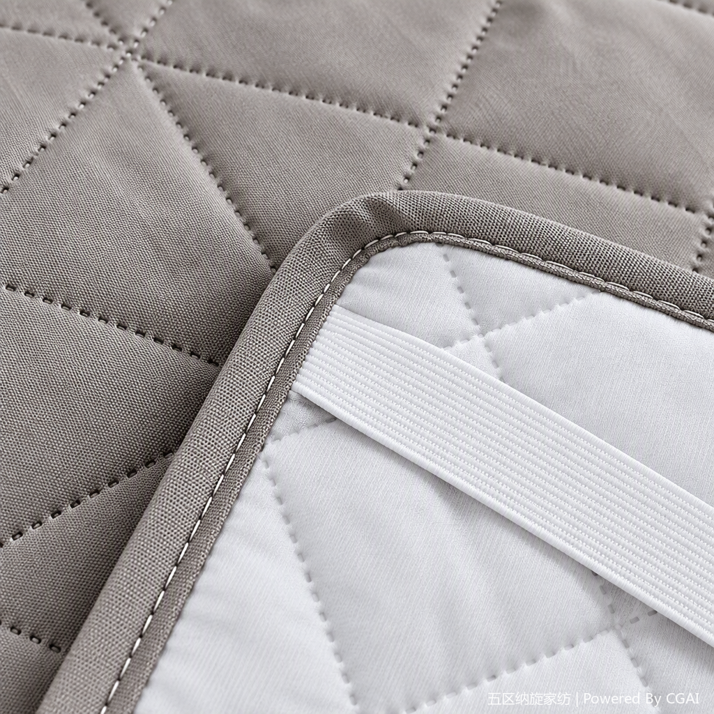 Grey quilted thick bed cover, mattress protection cover, anti-slip and durable bedding, bedspread, bed sheet, mattress cover Application Scenario