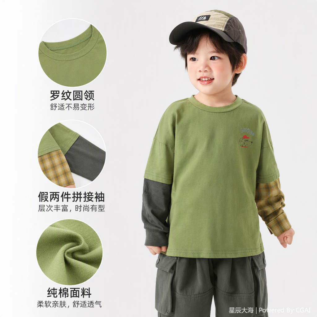 Lindo dibujo animado estampado niños niños niñas algodón manga corta camiseta niños verano casual versátil camiseta para niños Item Picture