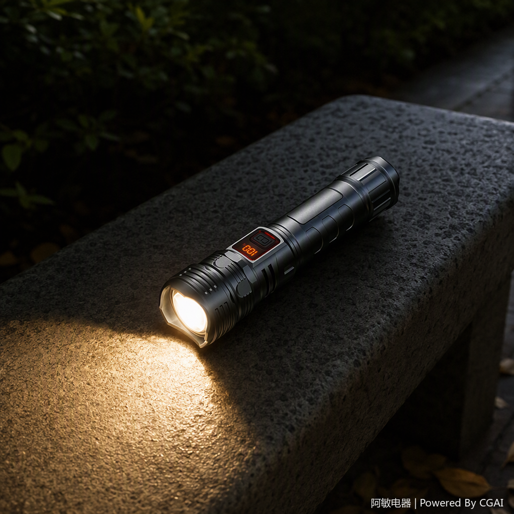 Multi-functional self-defense flashlight, flashlight stick, portable night patrol safety self-defense tool, strong light warning lighting tool