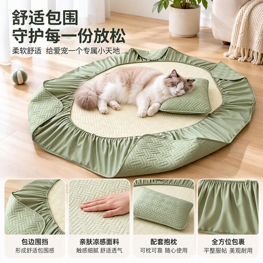 Factory direct sales of light green 360-degree fully enclosed bed cover with functional mattress lazy cloth mattress protective cover set Item Picture