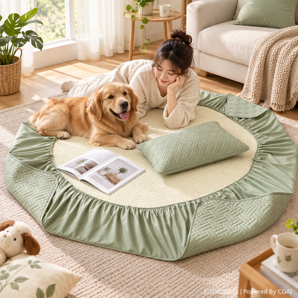 Factory direct sales of light green 360-degree fully enclosed bed cover with functional mattress lazy cloth mattress protective cover set pic 2