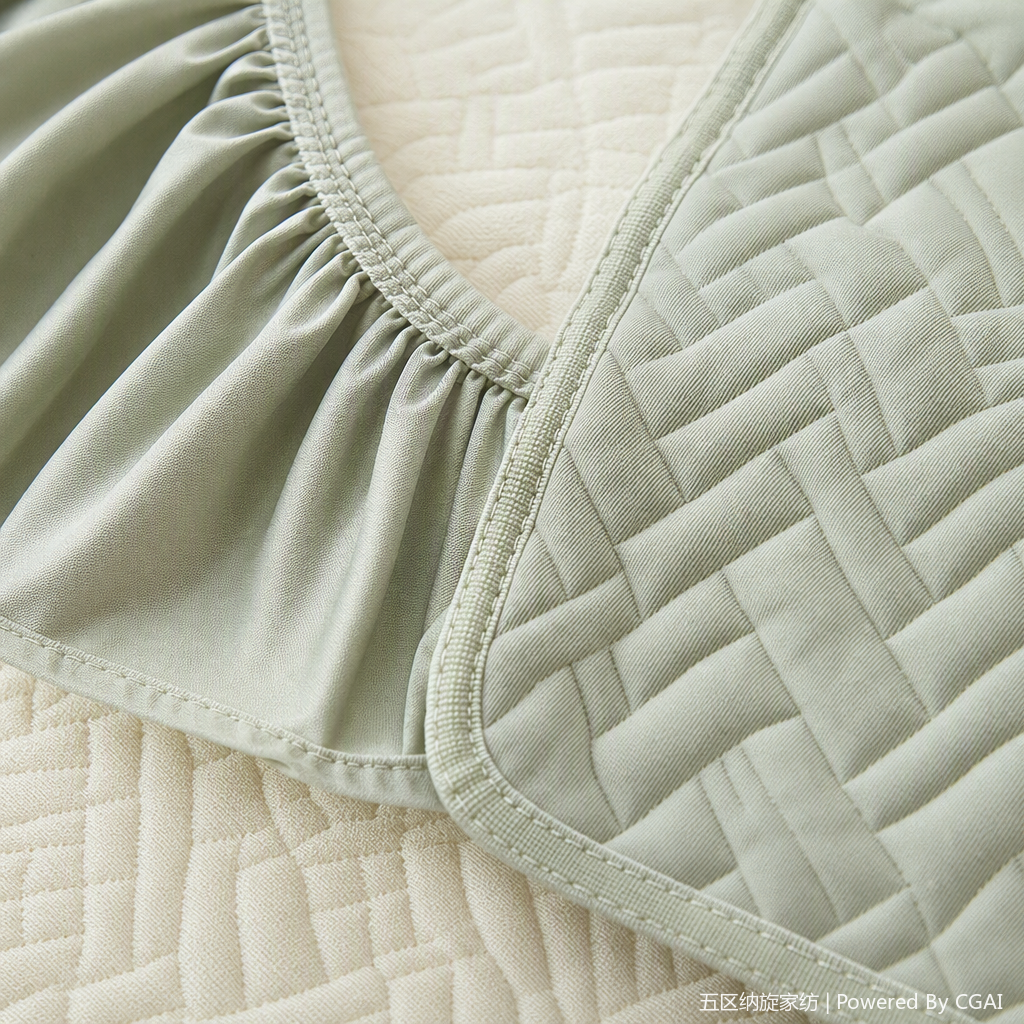 Factory direct sales of light green 360-degree fully enclosed bed cover with functional mattress lazy cloth mattress protective cover set pic 4