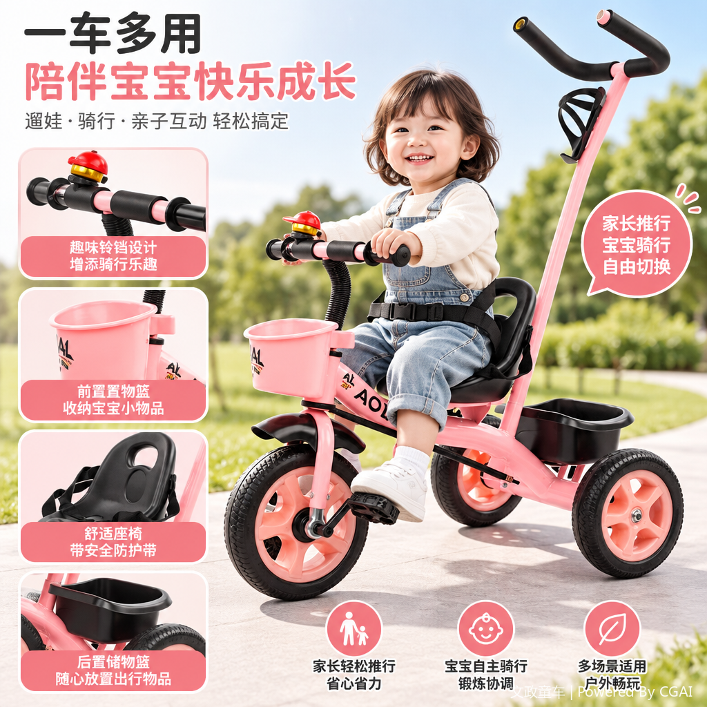 حزام أطفال عربة الأطفال المتعددة الأغراض ذات العجلات المتعددة الأغراض Item Picture