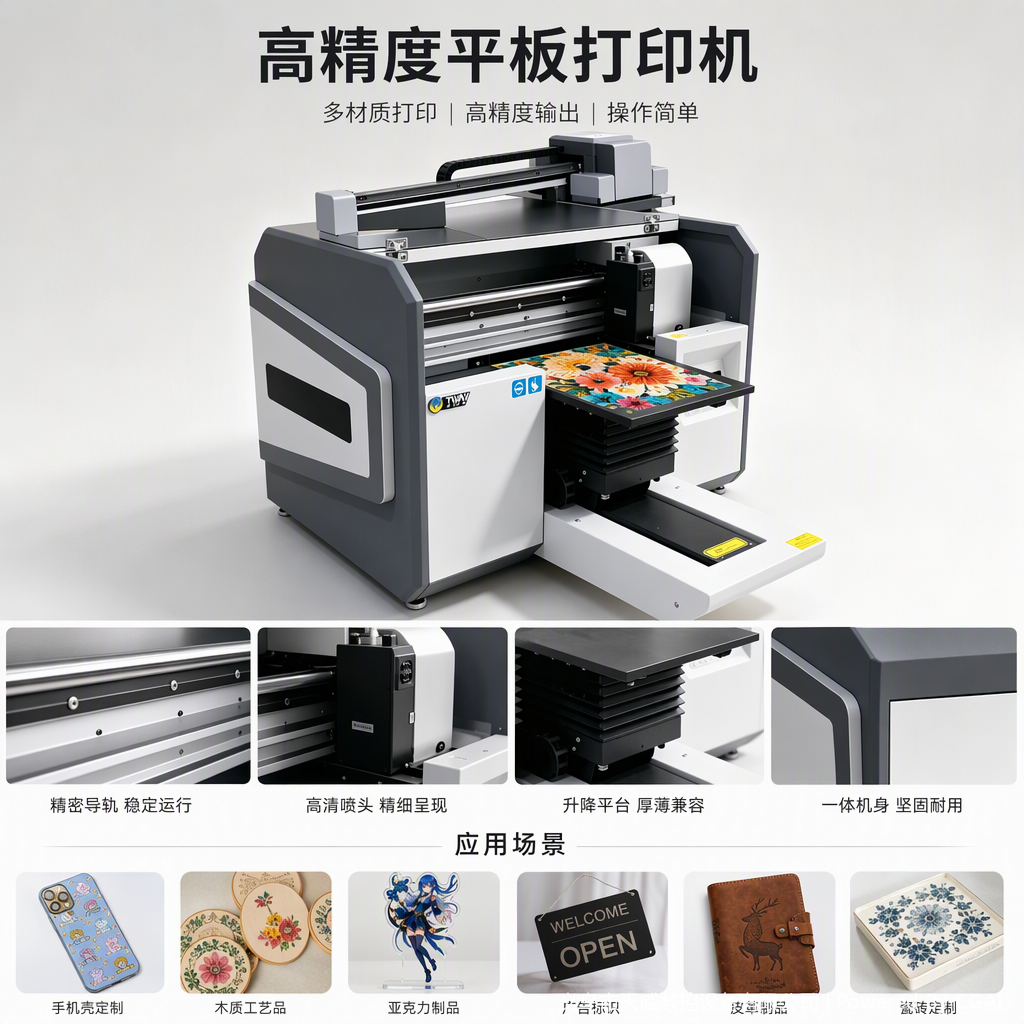 A3 crystal label printer industrial class flat inkjet printer blanco color light oil una vez formado Application Scenario