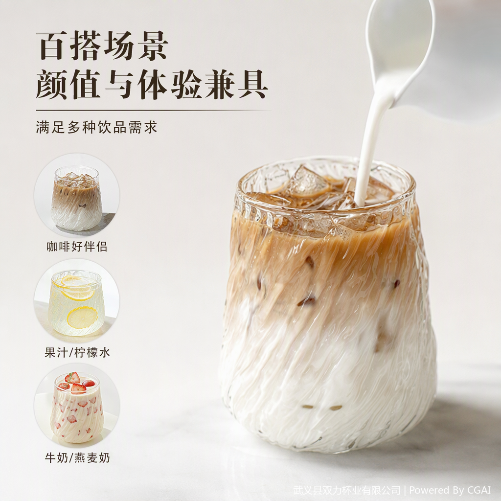 多款透明玻璃杯家用日常饮水杯创意简约耐热茶水杯办公茶具套装