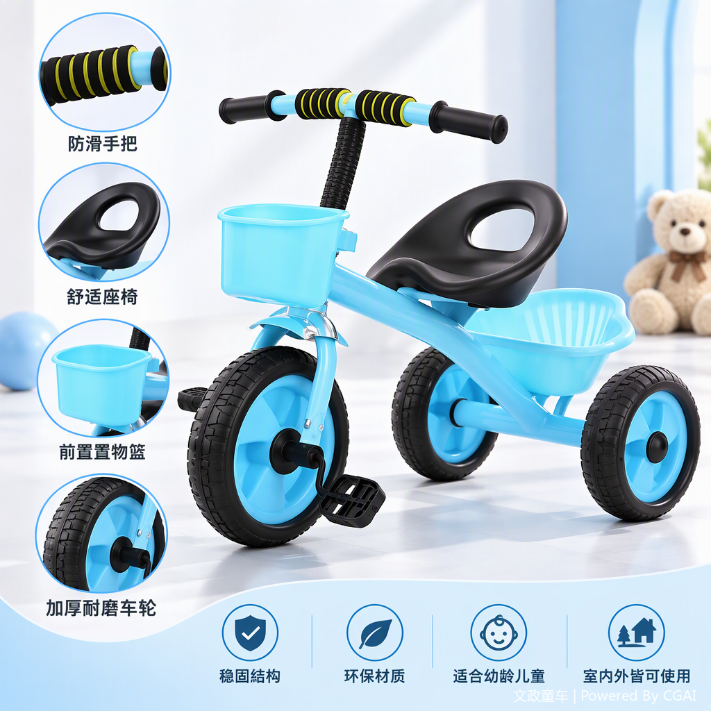 Multi-functional children's tricycle, baby stroller, seat, shoulder strap, baby walker, crib, stroller accessories, children's toys Specification image