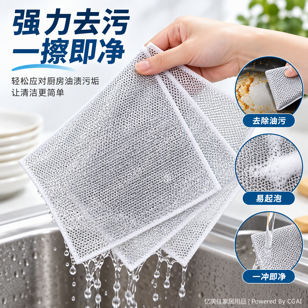多功能家用抹布百洁布洗碗巾厨房清洁用品套装耐用易洗手洗布
