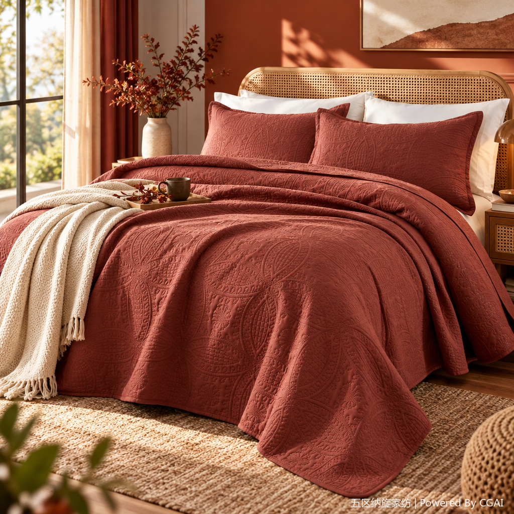 Simmons rust-red quilted pattern bed cover mattress compression care thickened multi-functional mattress products factory direct sales Specification image