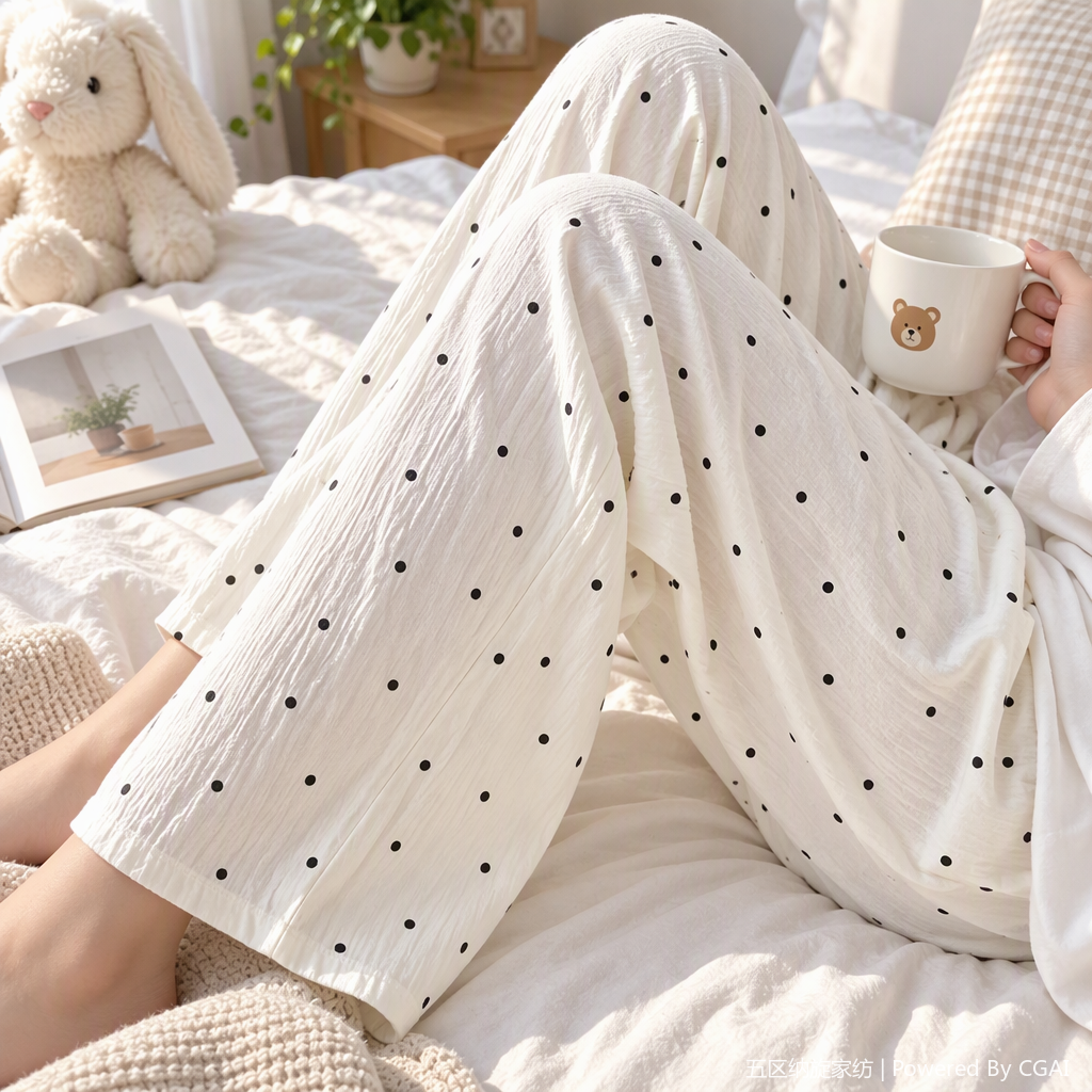 Ladies' silk nightgown autumn and winter cartoon pattern four-piece pajama pants bathrobe safety skirt Pajama set factory direct sales details Picture