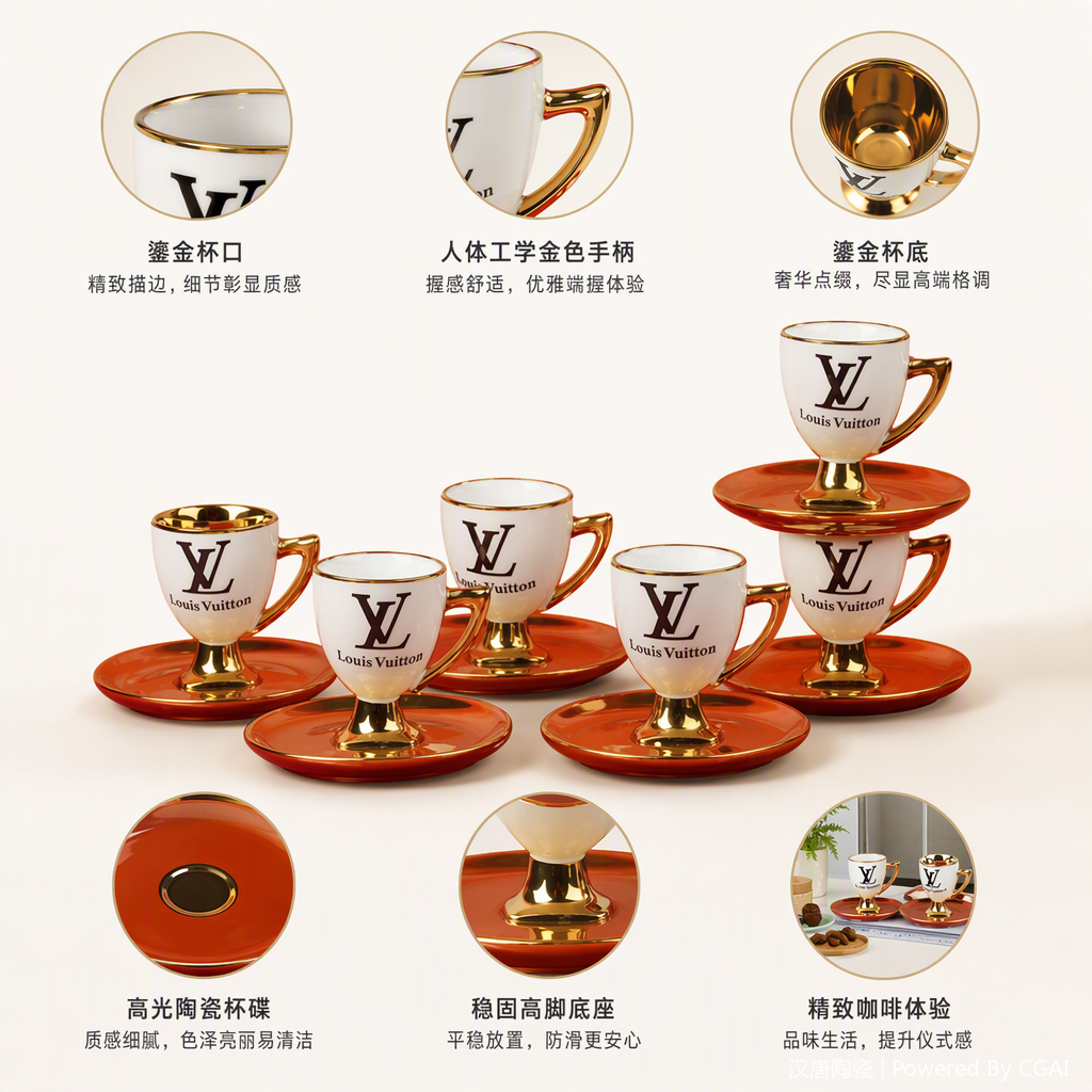 A multi-functional coffee set, a practical combination of portable coffee cups, coffee POTS, coffee spoons and coffee filters for home use Specification image