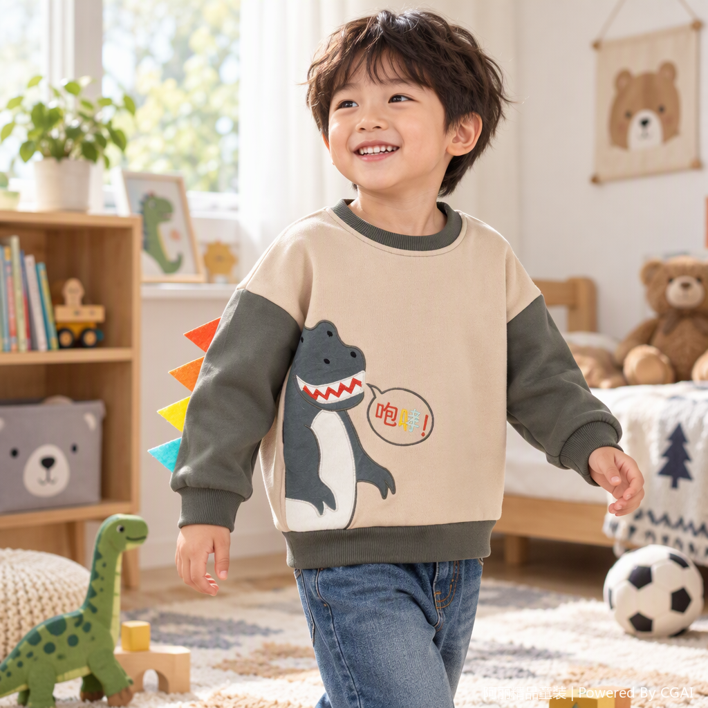 Children's casual sweatshirt, spring and autumn style, baby cartoon long-sleeved top, children's sportswear, children's sweatshirt, trendy and versatile Item Picture