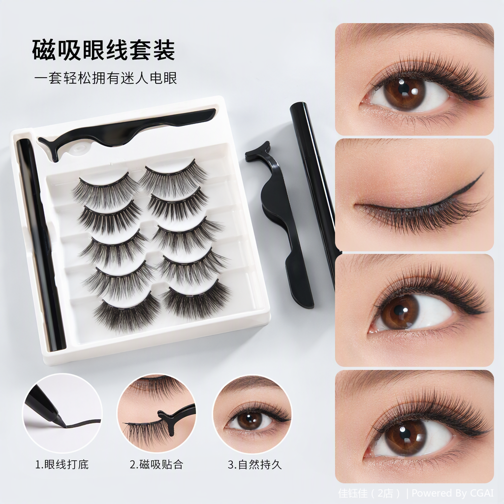 Natural and thick false eyelashes, long-lasting and slender beauty tools, natural makeup without smudging Specification image