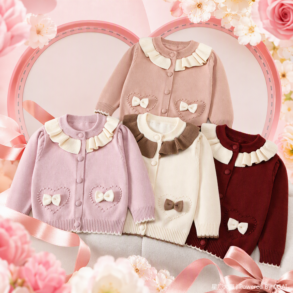 Cute cartoon children's knitted sweater, new autumn and winter baby warm top, children's clothing, children's style knitted sweater Specification image